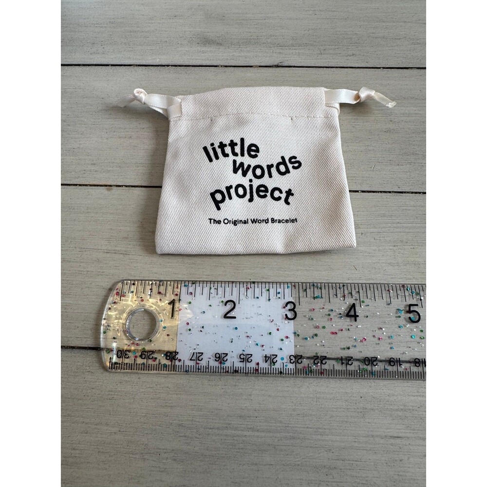 The Original Word Bracelet Little Words Project White Pouch